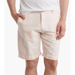 New Faherty Malibu Linen & Cotton Chino Shorts Color Summer Pink Size 40